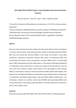 GEN: Highly Efficient SMILES Explorer Using Autodidactic Generative
  Examination Networks