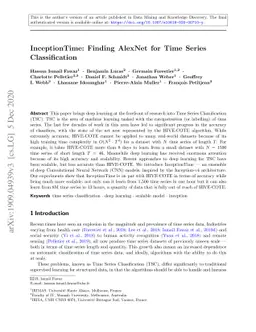 InceptionTime: Finding AlexNet for Time Series Classification