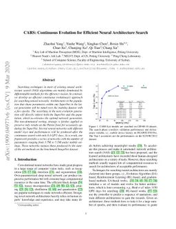 CARS: Continuous Evolution for Efficient Neural Architecture Search