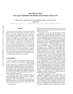 How Old Are You? Face Age Translation with Identity Preservation Using
  GANs