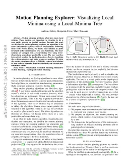 Motion Planning Explorer: Visualizing Local Minima using a Local-Minima
  Tree
