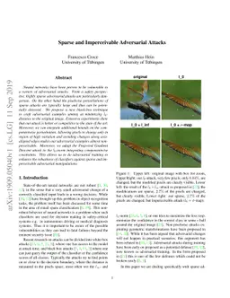 Sparse and Imperceivable Adversarial Attacks