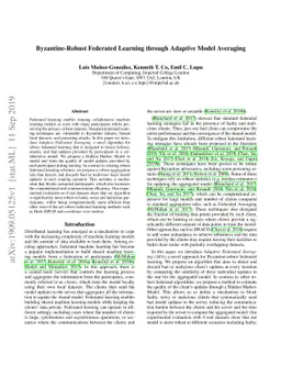 Byzantine-Robust Federated Machine Learning through Adaptive Model
  Averaging