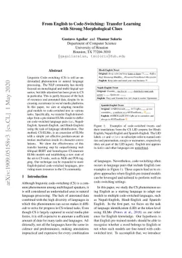 From English to Code-Switching: Transfer Learning with Strong
  Morphological Clues