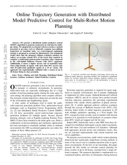 Online Trajectory Generation with Distributed Model Predictive Control
  for Multi-Robot Motion Planning