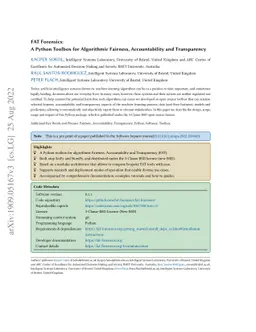 FAT Forensics: A Python Toolbox for Algorithmic Fairness, Accountability
  and Transparency