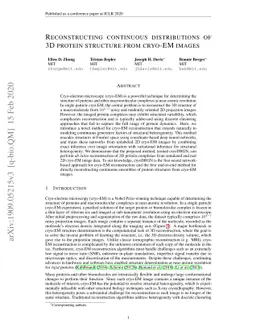 Reconstructing continuous distributions of 3D protein structure from
  cryo-EM images