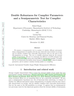 Double Robustness for Complier Parameters and a Semiparametric Test for
  Complier Characteristics