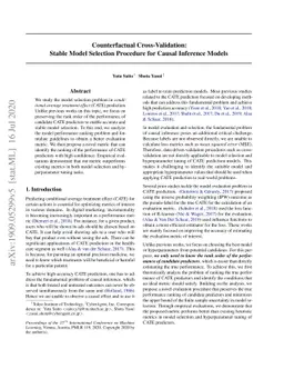 Counterfactual Cross-Validation: Stable Model Selection Procedure for
  Causal Inference Models