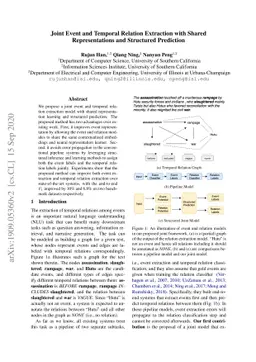 Joint Event and Temporal Relation Extraction with Shared Representations
  and Structured Prediction