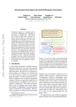 Structuring Latent Spaces for Stylized Response Generation