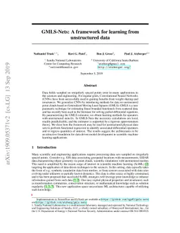 GMLS-Nets: A framework for learning from unstructured data