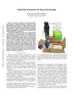 Tactile-Based Insertion for Dense Box-Packing