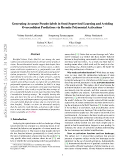 Generating Accurate Pseudo-labels in Semi-Supervised Learning and
  Avoiding Overconfident Predictions via Hermite Polynomial Activations