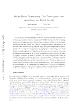 Online Linear Programming: Dual Convergence, New Algorithms, and Regret
  Bounds