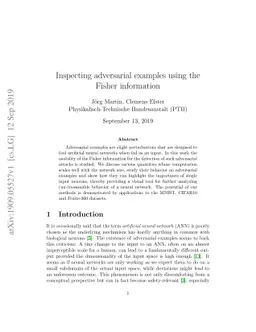 Inspecting adversarial examples using the Fisher information