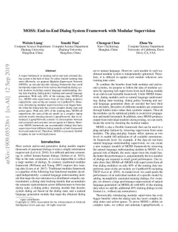 MOSS: End-to-End Dialog System Framework with Modular Supervision