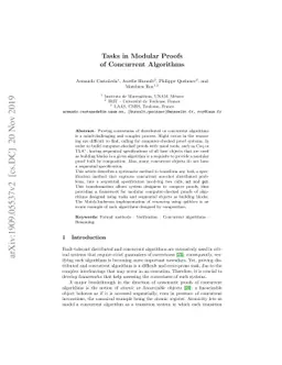 Tasks in Modular Proofs of Concurrent Algorithms