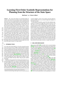 Learning First-Order Symbolic Representations for Planning from the
  Structure of the State Space