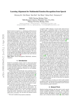 Learning Alignment for Multimodal Emotion Recognition from Speech