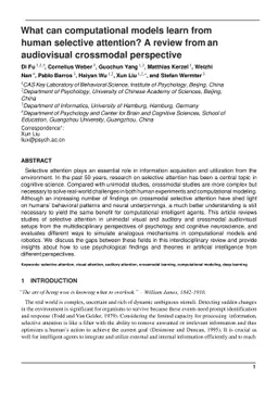 What can computational models learn from human selective attention? A
  review from an audiovisual crossmodal perspective