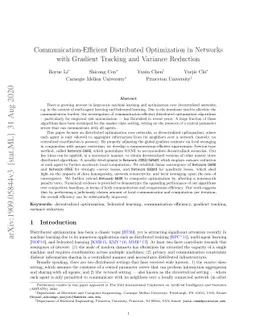 Communication-Efficient Distributed Optimization in Networks with
  Gradient Tracking and Variance Reduction