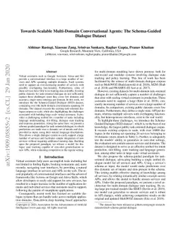 Towards Scalable Multi-domain Conversational Agents: The Schema-Guided
  Dialogue Dataset