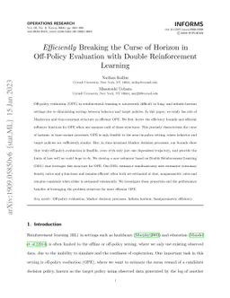 Efficiently Breaking the Curse of Horizon in Off-Policy Evaluation with
  Double Reinforcement Learning