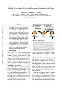 Finding Generalizable Evidence by Learning to Convince Q&A Models