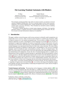 On Learning Nominal Automata with Binders