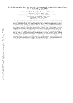 DyANE: Dynamics-aware node embedding for temporal networks