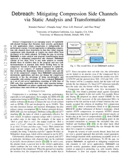 Debreach: Mitigating Compression Side Channels via Static Analysis and
  Transformation