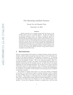 On educating machines