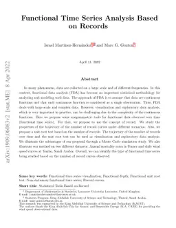 Functional Time Series Analysis Based on Records