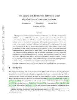 Two-sample tests for relevant differences in the eigenfunctions of
  covariance operators