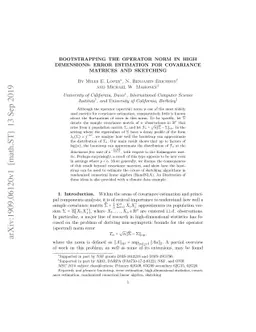 Bootstrapping the Operator Norm in High Dimensions: Error Estimation for
  Covariance Matrices and Sketching