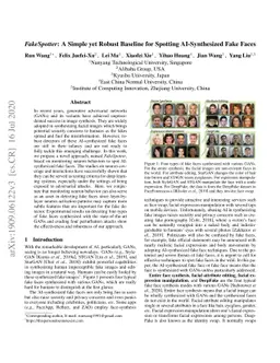 FakeSpotter: A Simple yet Robust Baseline for Spotting AI-Synthesized
  Fake Faces