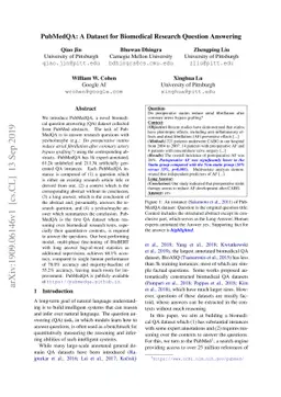 PubMedQA: A Dataset for Biomedical Research Question Answering