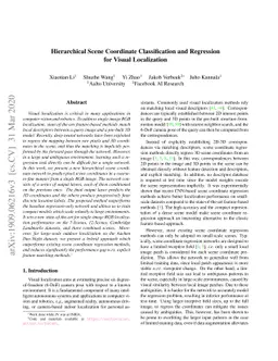 Hierarchical Scene Coordinate Classification and Regression for Visual
  Localization