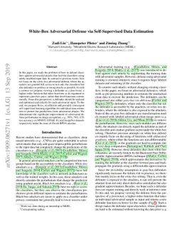 White-Box Adversarial Defense via Self-Supervised Data Estimation