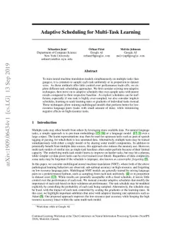 Adaptive Scheduling for Multi-Task Learning