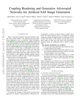 Coupling Rendering and Generative Adversarial Networks for Artificial
  SAS Image Generation