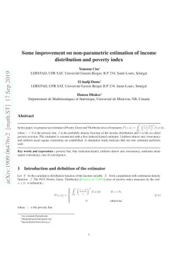 Some improvement on non-parametric estimation of income distribution and
  poverty index