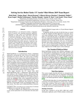 Solving Service Robot Tasks: UT Austin Villa@Home 2019 Team Report