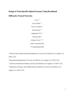 Design of Task-Specific Optical Systems Using Broadband Diffractive
  Neural Networks