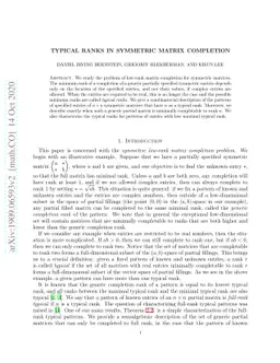 Typical ranks in symmetric matrix completion