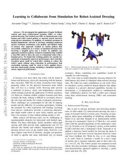Learning to Collaborate from Simulation for Robot-Assisted Dressing