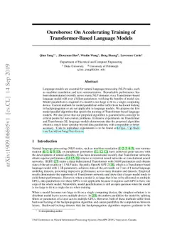 Ouroboros: On Accelerating Training of Transformer-Based Language Models