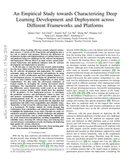 An Empirical Study towards Characterizing Deep Learning Development and
  Deployment across Different Frameworks and Platforms