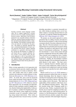 Learning Rhyming Constraints using Structured Adversaries